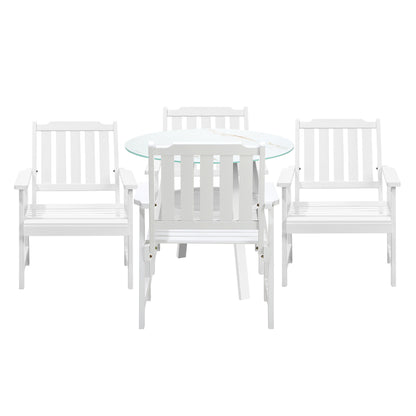 Livsip 5PCS Outdoor Dining Setting Solid Wood Chair-Outdoor Dining Set-PEROZ Accessories