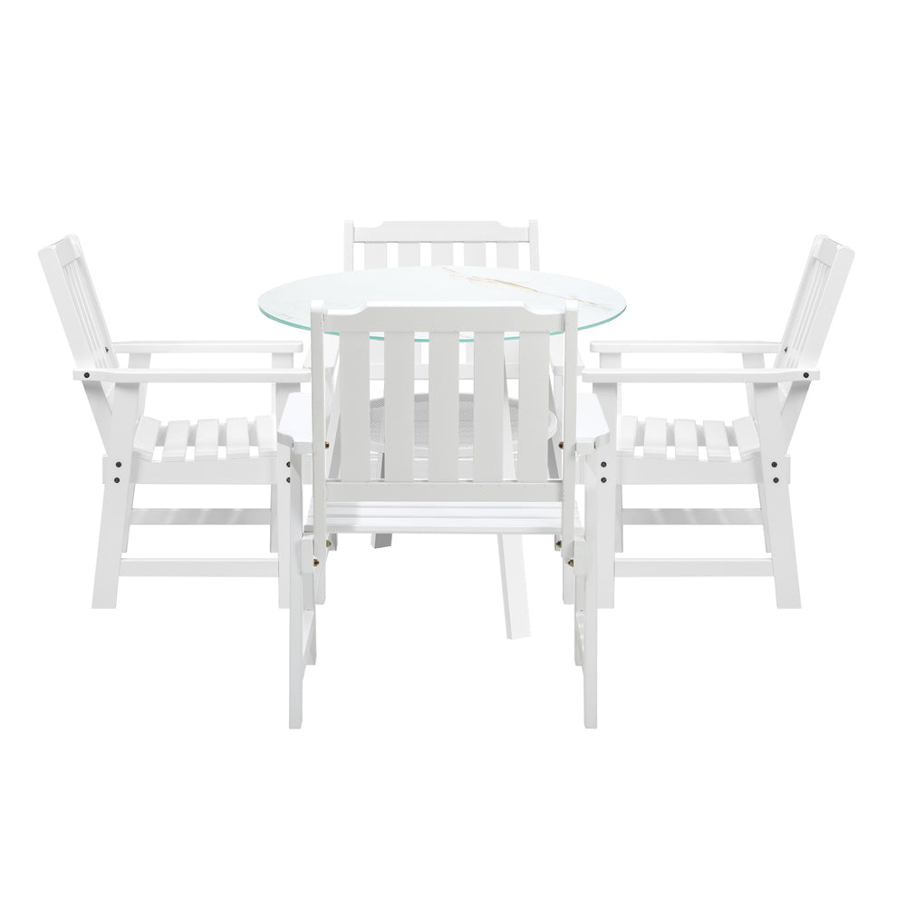 Livsip 5PCS Outdoor Dining Setting Solid Wood Chair-Outdoor Dining Set-PEROZ Accessories