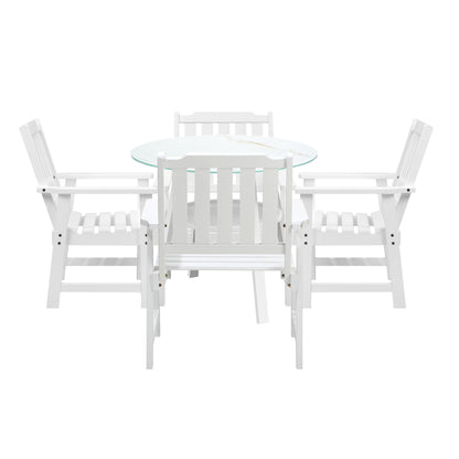 Livsip 5PCS Outdoor Dining Setting Solid Wood Chair-Outdoor Dining Set-PEROZ Accessories