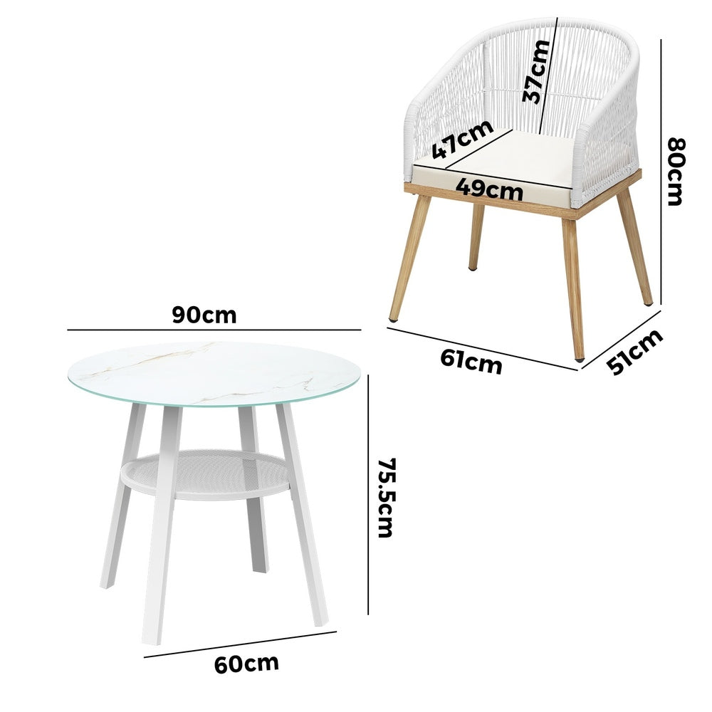 Livsip 5PCS Outdoor Dining Setting Table w/ Storage Shelf-Outdoor Dining Set-PEROZ Accessories