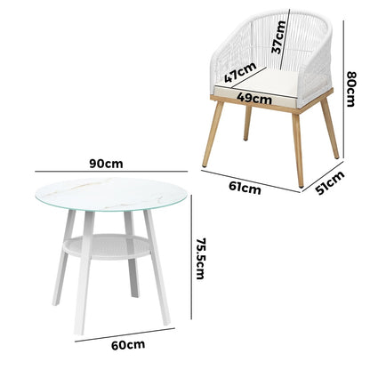 Livsip 5PCS Outdoor Dining Setting Table w/ Storage Shelf-Outdoor Dining Set-PEROZ Accessories