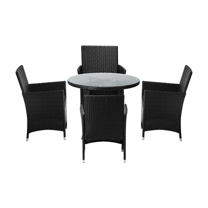 Livsip 5 PCS Outdoor Dining Set Table &amp; Chairs Patio Furniture Lounge Setting-Outdoor Dining Sets-PEROZ Accessories