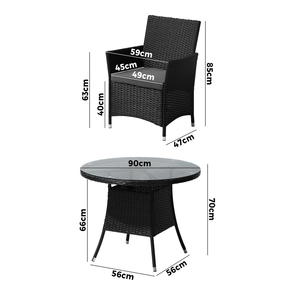 Livsip 5 PCS Outdoor Dining Set Table &amp; Chairs Patio Furniture Lounge Setting-Outdoor Dining Sets-PEROZ Accessories