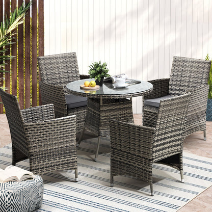 Livsip Outdoor Dining Set Table &amp; Chairs 5PCS Patio Furniture Lounge Setting-Outdoor Dining Sets-PEROZ Accessories