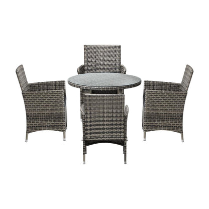 Livsip Outdoor Dining Set Table &amp; Chairs 5PCS Patio Furniture Lounge Setting-Outdoor Dining Sets-PEROZ Accessories