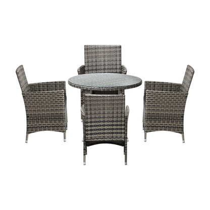 Livsip Outdoor Dining Set Table &amp; Chairs 5PCS Patio Furniture Lounge Setting-Outdoor Dining Sets-PEROZ Accessories
