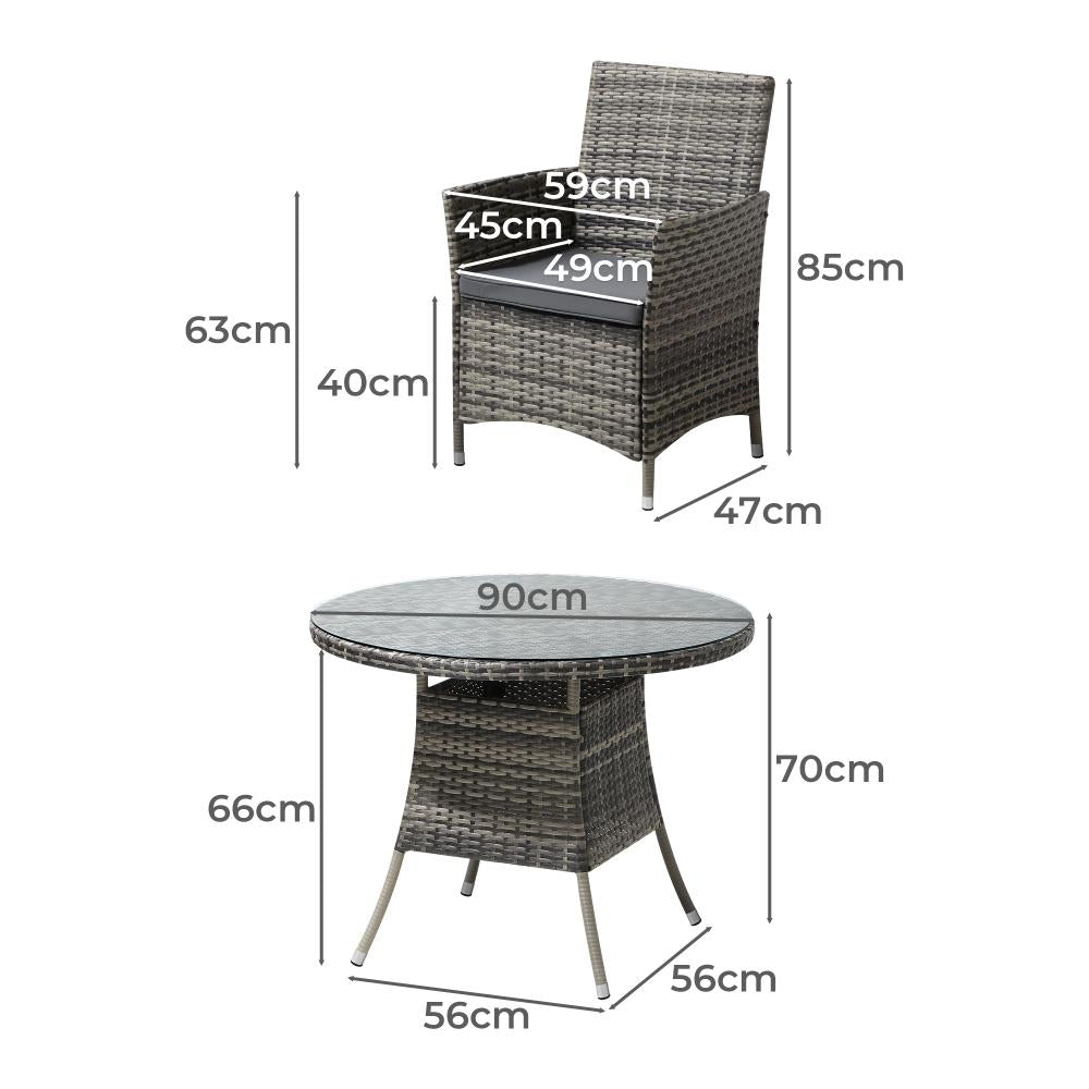 Livsip Outdoor Dining Set Table &amp; Chairs 5PCS Patio Furniture Lounge Setting-Outdoor Dining Sets-PEROZ Accessories