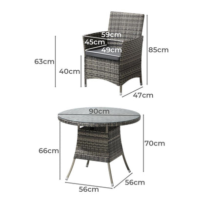 Livsip Outdoor Dining Set Table &amp; Chairs 5PCS Patio Furniture Lounge Setting-Outdoor Dining Sets-PEROZ Accessories