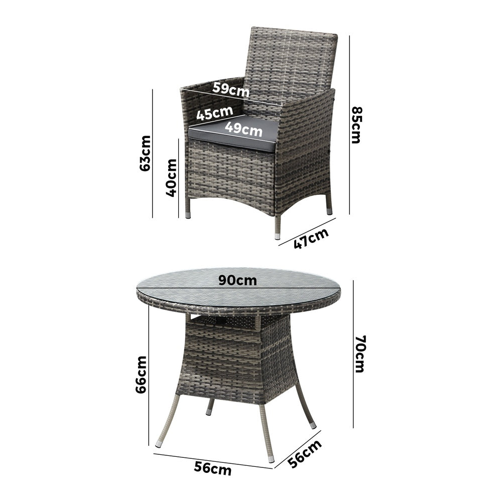 Livsip Outdoor Dining Set Table &amp; Chairs 5PCS Patio Furniture Lounge Setting-Outdoor Dining Sets-PEROZ Accessories