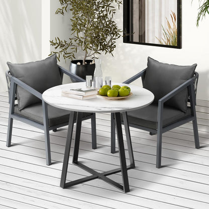 Livsip 3PCS Outdoor Dining Set Table&amp;Lounge Chair-Outdoor Dining Sets-PEROZ Accessories