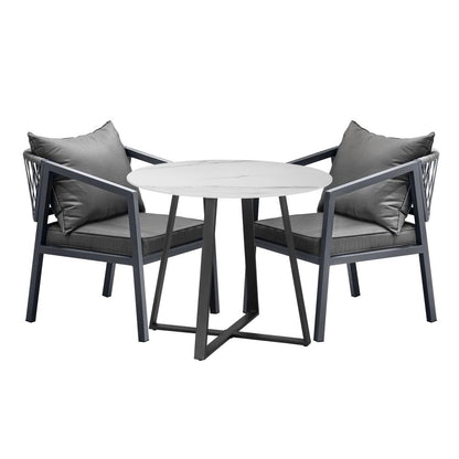 Livsip 3PCS Outdoor Dining Set Table&amp;Lounge Chair-Outdoor Dining Sets-PEROZ Accessories