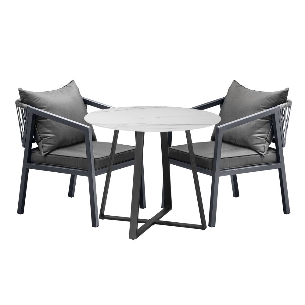 Livsip 3PCS Outdoor Dining Set Table&amp;Lounge Chair-Outdoor Dining Sets-PEROZ Accessories