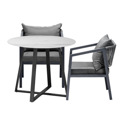Livsip 3PCS Outdoor Dining Set Table&amp;Lounge Chair-Outdoor Dining Sets-PEROZ Accessories