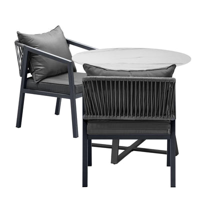 Livsip 3PCS Outdoor Dining Set Table&amp;Lounge Chair-Outdoor Dining Sets-PEROZ Accessories