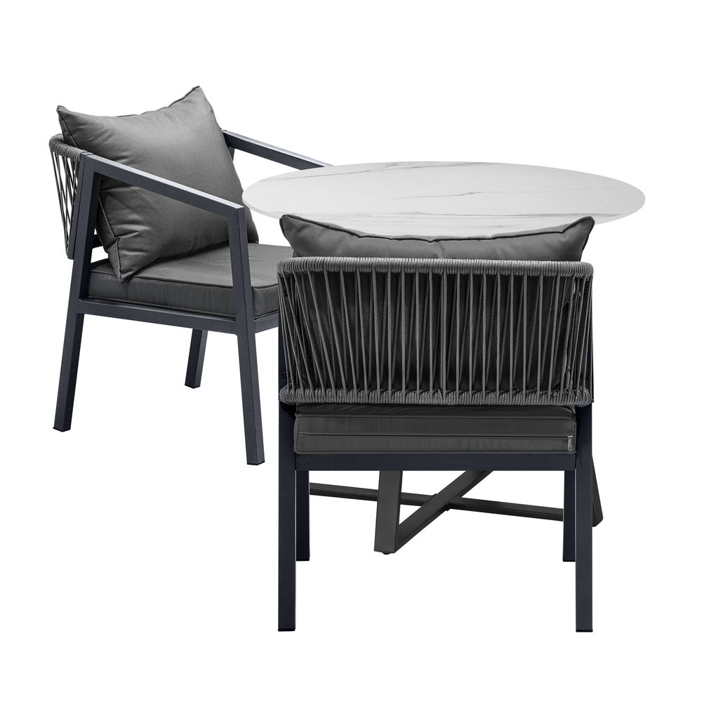 Livsip 3PCS Outdoor Dining Set Table&amp;Lounge Chair-Outdoor Dining Sets-PEROZ Accessories