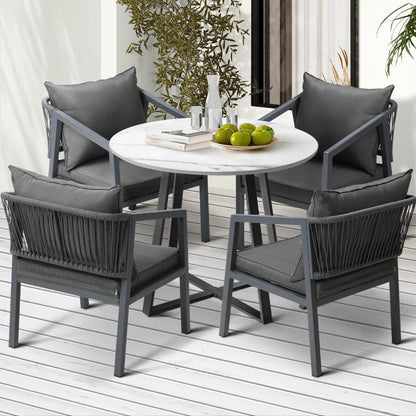 Livsip 5PCS Outdoor Dining Set Table&amp;Lounge Chair-Outdoor Dining Sets-PEROZ Accessories