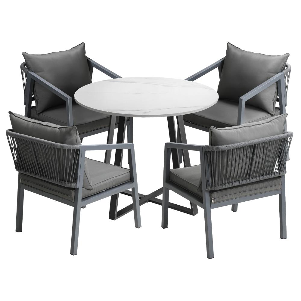Livsip 5PCS Outdoor Dining Set Table&amp;Lounge Chair-Outdoor Dining Sets-PEROZ Accessories