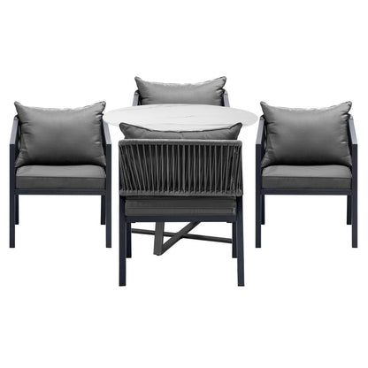 Livsip 5PCS Outdoor Dining Set Table&amp;Lounge Chair-Outdoor Dining Sets-PEROZ Accessories