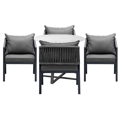 Livsip 5PCS Outdoor Dining Set Table&amp;Lounge Chair-Outdoor Dining Sets-PEROZ Accessories