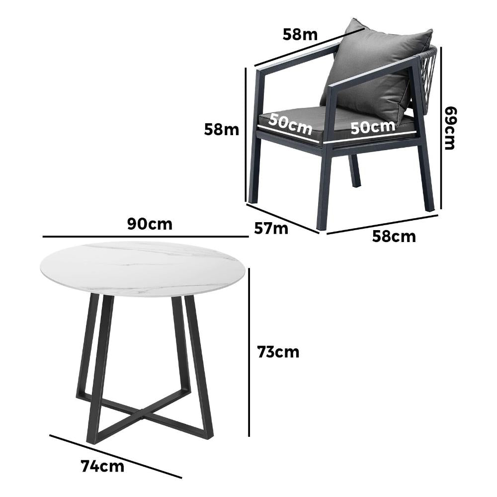 Livsip 5PCS Outdoor Dining Set Table&amp;Lounge Chair-Outdoor Dining Sets-PEROZ Accessories