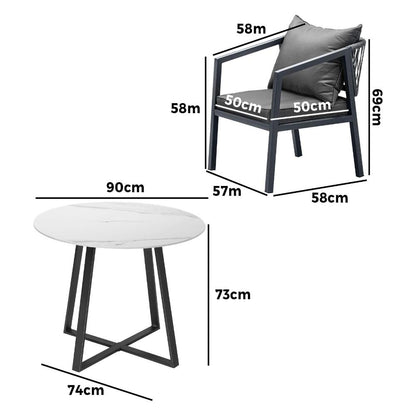 Livsip 5PCS Outdoor Dining Set Table&amp;Lounge Chair-Outdoor Dining Sets-PEROZ Accessories