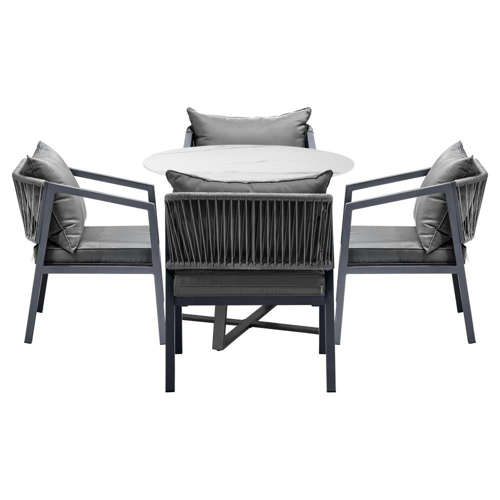 Livsip 5PCS Outdoor Dining Set Table&amp;Lounge Chair-Outdoor Dining Sets-PEROZ Accessories