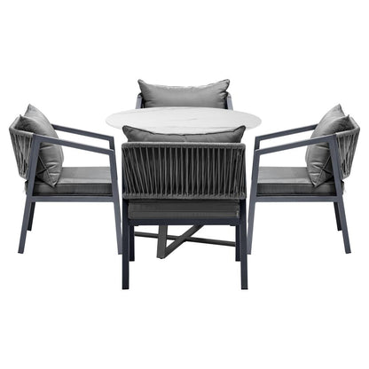Livsip 5PCS Outdoor Dining Set Table&amp;Lounge Chair-Outdoor Dining Sets-PEROZ Accessories