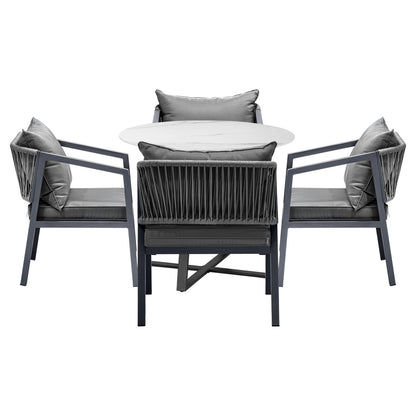 Livsip 5PCS Outdoor Dining Set Table&amp;Lounge Chair-Outdoor Dining Sets-PEROZ Accessories