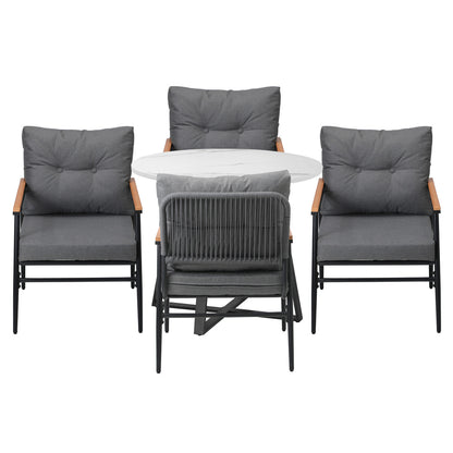 Livsip Outdoor Dining Set 5PCS Garden Lounge Setting-Outdoor Dining Set-PEROZ Accessories