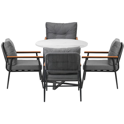Livsip Outdoor Dining Set 5PCS Garden Lounge Setting-Outdoor Dining Set-PEROZ Accessories