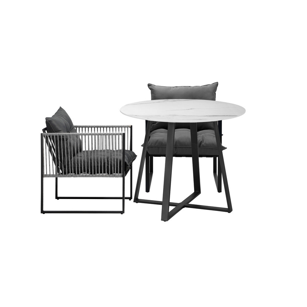 Livsip 3PCS Outdoor Dining Set Round Table and Chairs with Cushions-Outdoor Dining Set-PEROZ Accessories
