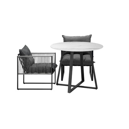 Livsip 3PCS Outdoor Dining Set Round Table and Chairs with Cushions-Outdoor Dining Set-PEROZ Accessories