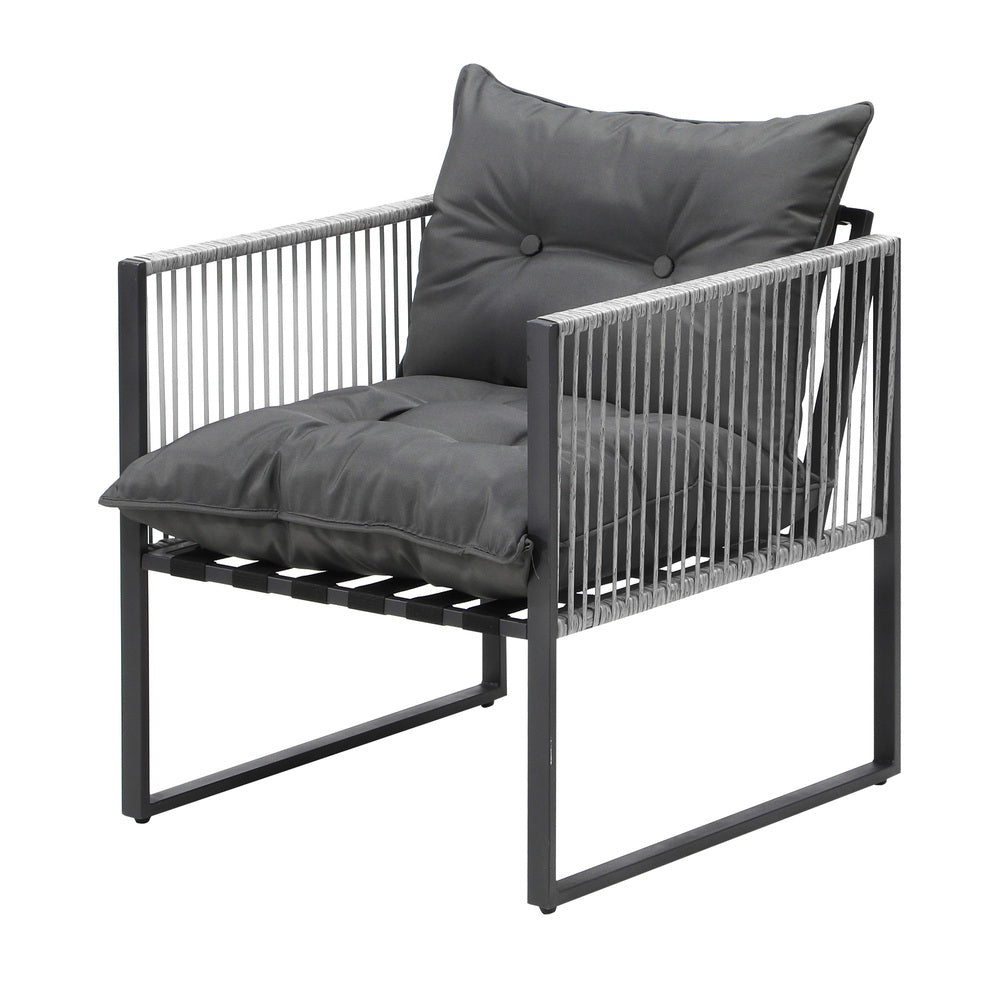 Livsip 3PCS Outdoor Dining Set Round Table and Chairs with Cushions-Outdoor Dining Set-PEROZ Accessories