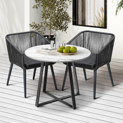 Livsip 3x Outdoor Dining Set Sintered Stone Table Bistro Set-Outdoor Dining Sets-PEROZ Accessories