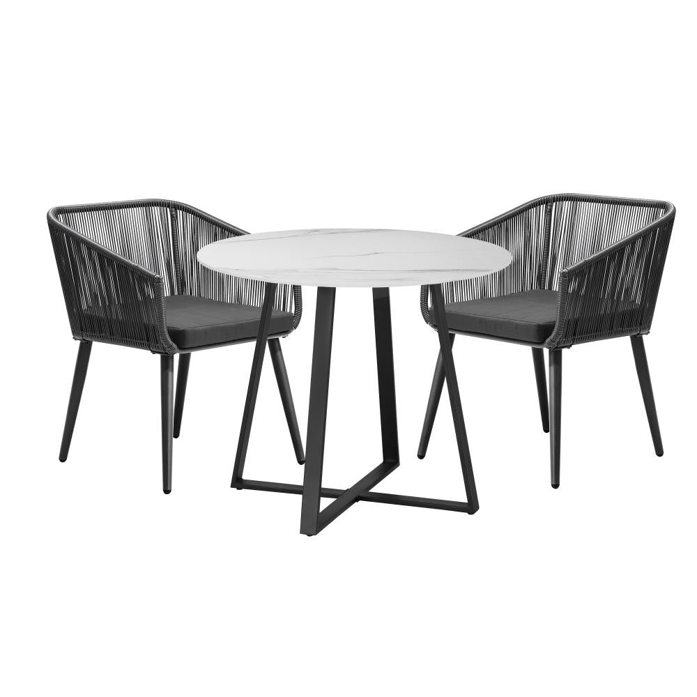 Livsip 3x Outdoor Dining Set Sintered Stone Table Bistro Set-Outdoor Dining Sets-PEROZ Accessories