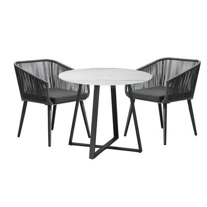 Livsip 3x Outdoor Dining Set Sintered Stone Table Bistro Set-Outdoor Dining Sets-PEROZ Accessories
