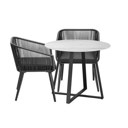 Livsip 3x Outdoor Dining Set Sintered Stone Table Bistro Set-Outdoor Dining Sets-PEROZ Accessories