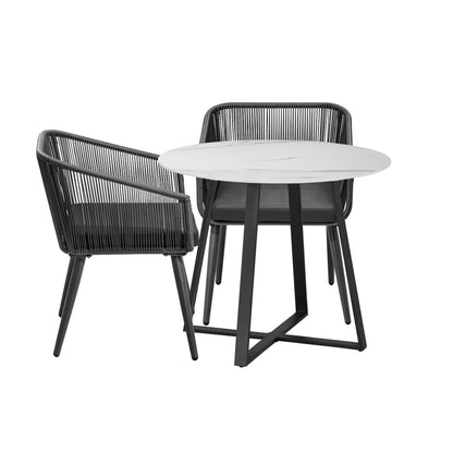 Livsip 3x Outdoor Dining Set Sintered Stone Table Bistro Set-Outdoor Dining Sets-PEROZ Accessories