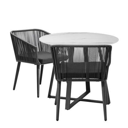 Livsip 3x Outdoor Dining Set Sintered Stone Table Bistro Set-Outdoor Dining Sets-PEROZ Accessories