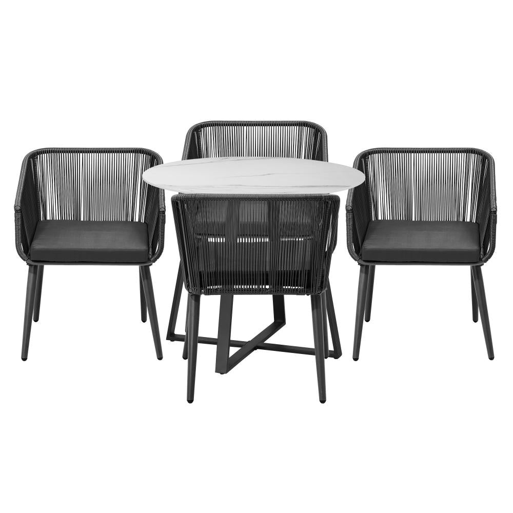 Livsip 5x Outdoor Dining Set Sintered Stone Table Bistro Set-Outdoor Dining Sets-PEROZ Accessories