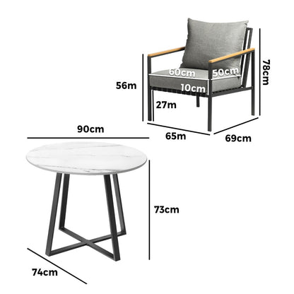 Livsip 5PCS Outdoor Dining Set Table&amp;Sofa Chairs-Outdoor Dining Sets-PEROZ Accessories