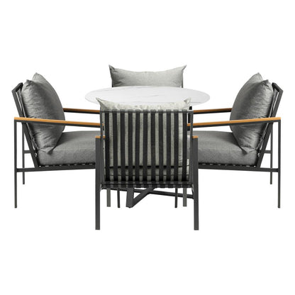 Livsip 5PCS Outdoor Dining Set Table&amp;Sofa Chairs-Outdoor Dining Sets-PEROZ Accessories