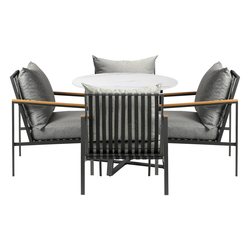 Livsip 5PCS Outdoor Dining Set Table&amp;Sofa Chairs-Outdoor Dining Sets-PEROZ Accessories
