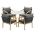 Livsip 5PCS Outdoor Dining Set 90cm Table&Lounge Chairs-Outdoor Dining Sets-PEROZ Accessories