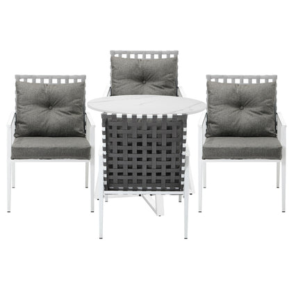 Livsip Outdoor Dining Set 5PCS Round Table Rattan Chair-Outdoor Dining Set-PEROZ Accessories