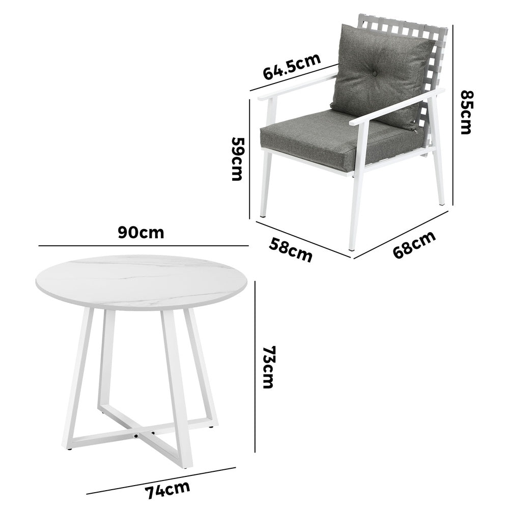 Livsip Outdoor Dining Set 5PCS Round Table Rattan Chair-Outdoor Dining Set-PEROZ Accessories