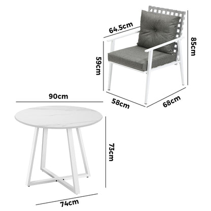 Livsip Outdoor Dining Set 5PCS Round Table Rattan Chair-Outdoor Dining Set-PEROZ Accessories