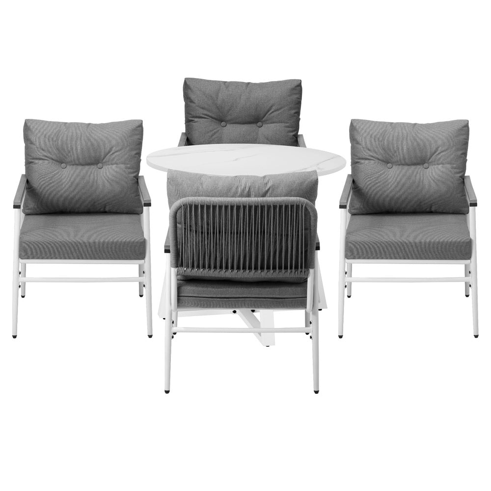 Livsip Outdoor Dining Set Patio Setting 4 Seater Round Table-Outdoor Dining Set-PEROZ Accessories