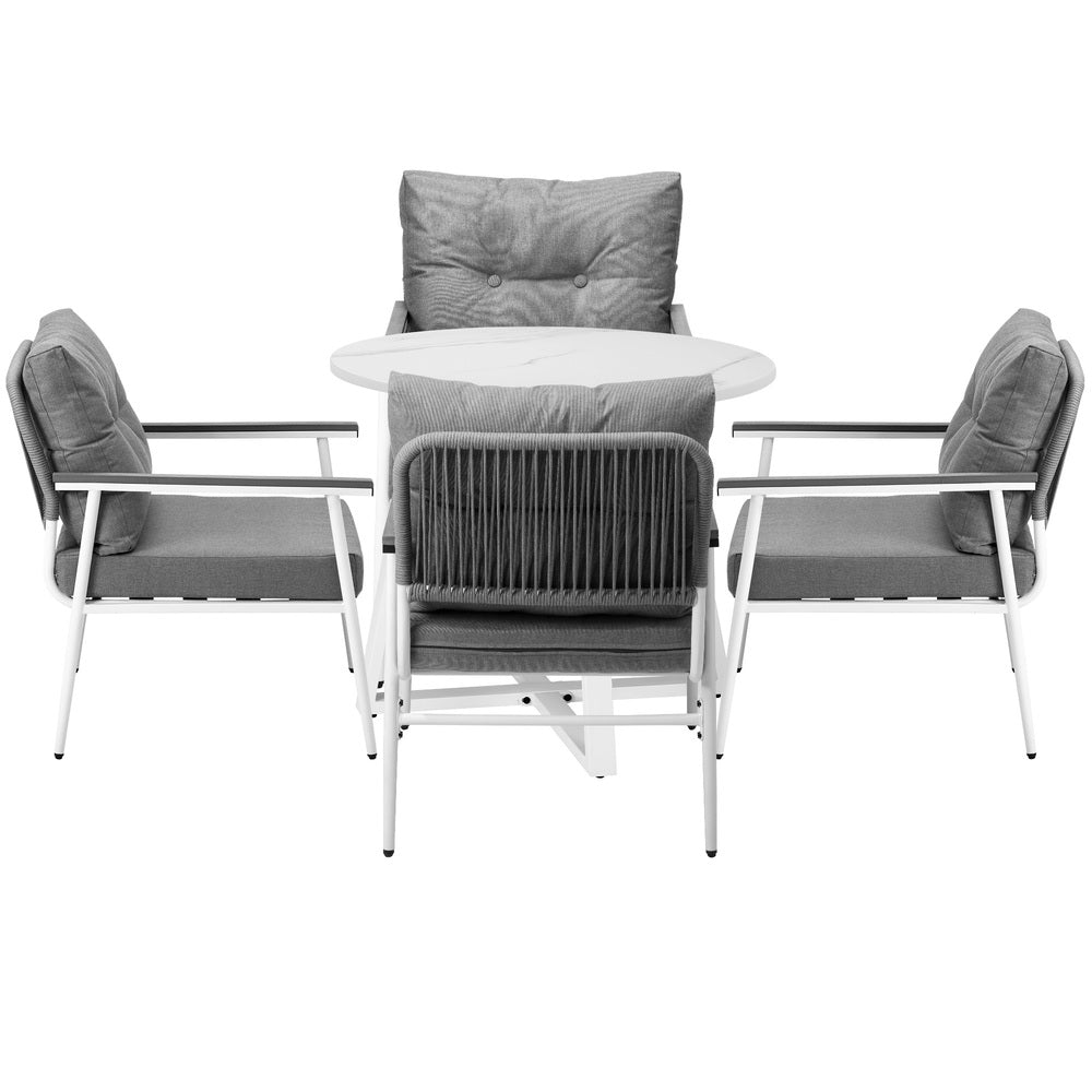 Livsip Outdoor Dining Set Patio Setting 4 Seater Round Table-Outdoor Dining Set-PEROZ Accessories