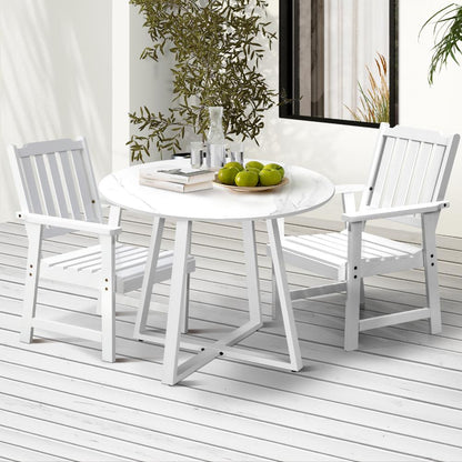 Livsip 3PCS Outdoor Dining Set Table&amp;Solid Wood Chair-Outdoor Dining Sets-PEROZ Accessories